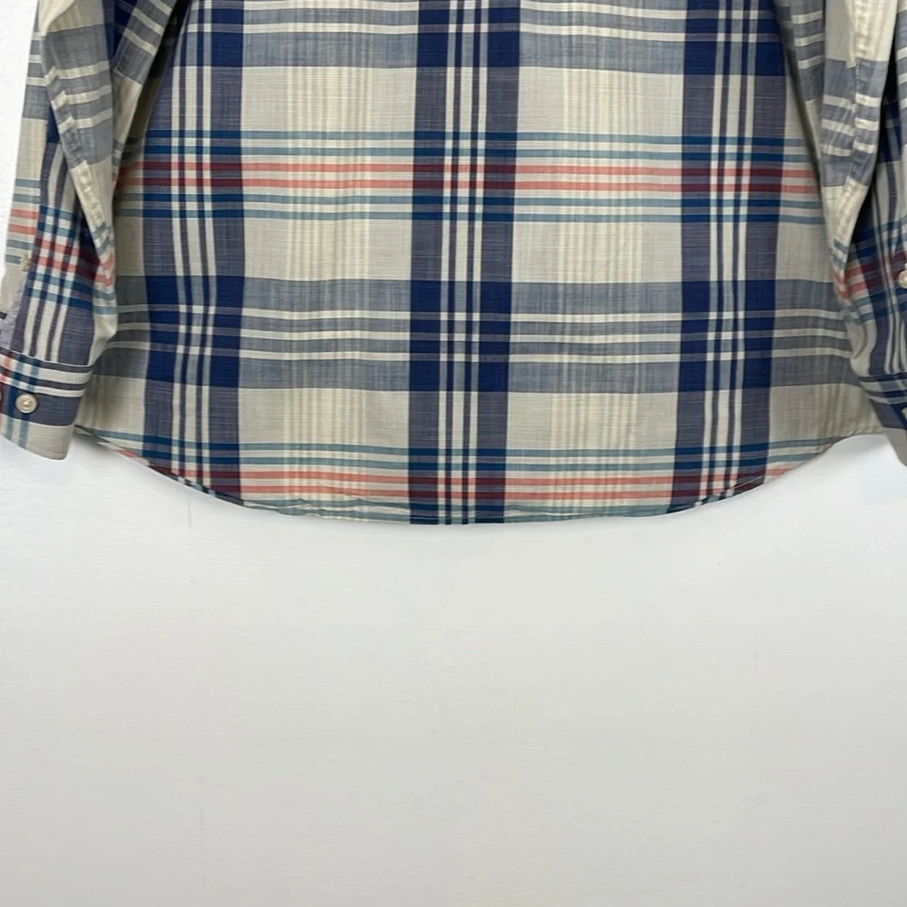 Tommy Bahama Plaid Long Sleeve Button Down Mens XL 1 Pocket Blue Casal Shirt - Picture 5 of 9